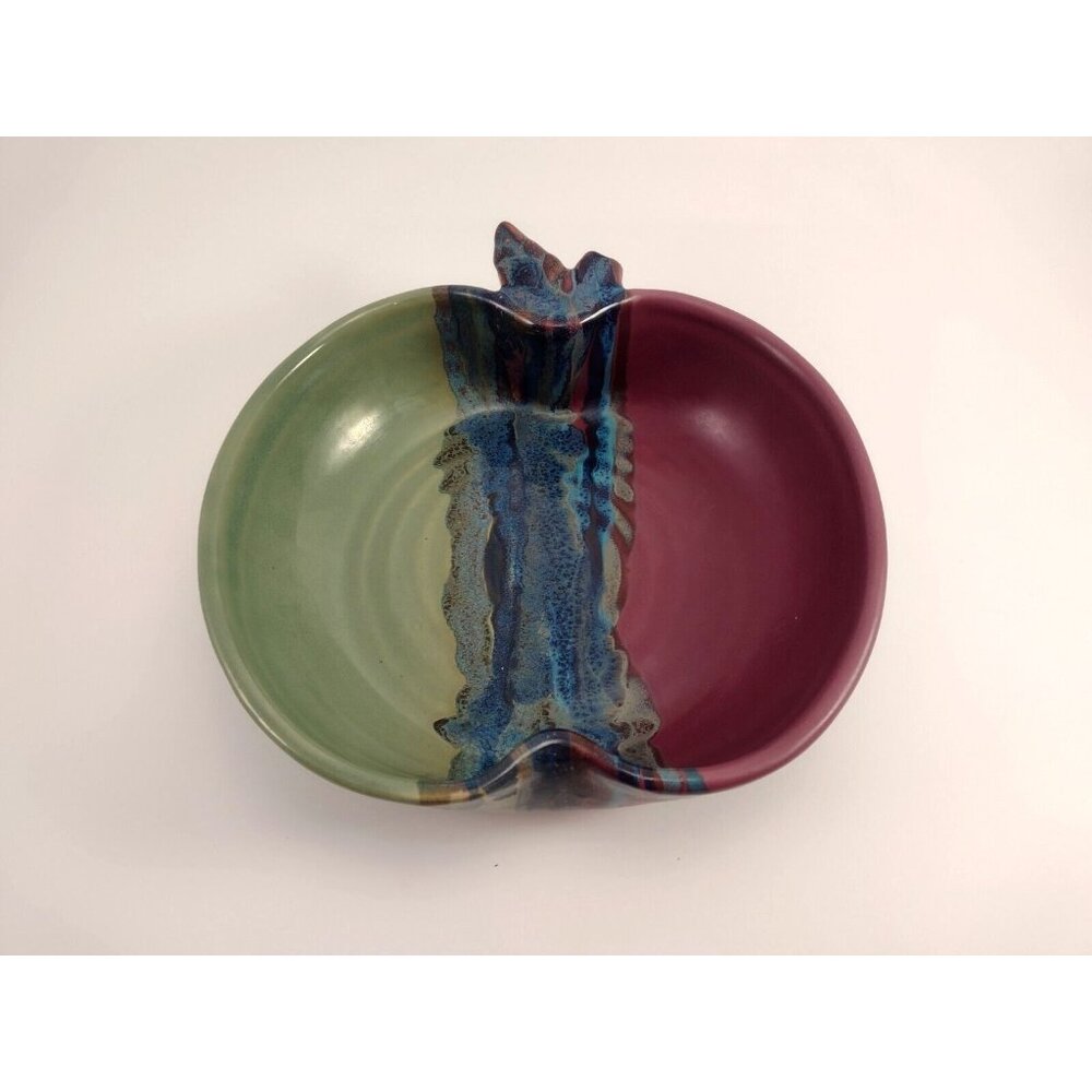 Neher Apple Torte Baking Dish Drip Glaze Pottery Clay Bowl Signed 2011 Recipe
